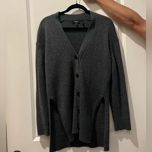 Theory 100% Cashmere Cardigan in Grey
